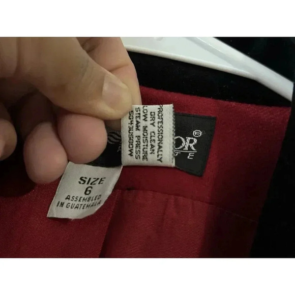 SAG HARBOR Vintage Red Wool Blazer Jacket Velvet Neck One Button Lined 6 Petite - Picture 7 of 9